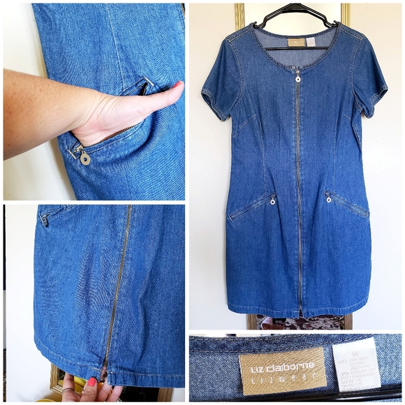 Liz Claiborne Dresses & Skirts - NWOT LC jean full zipper pocket dress